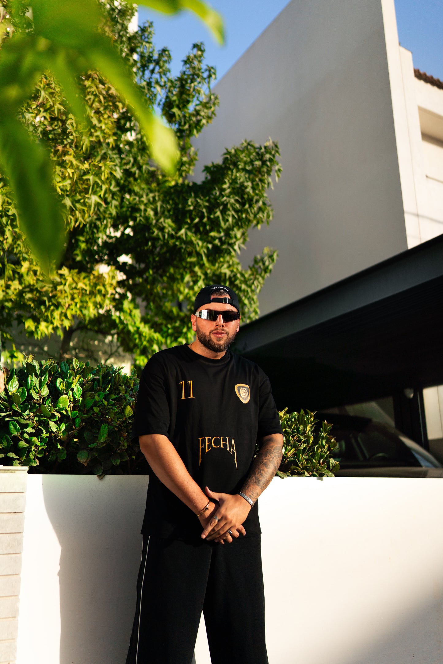 FECHA 11 BLACK TEE WITH PRINT