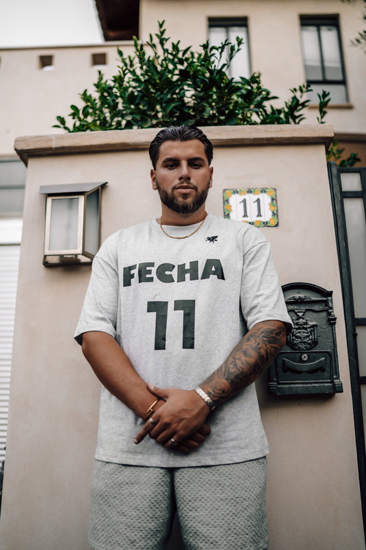 FECHA 11 GREY TEE WITH PEGASUS EMBROIDERY