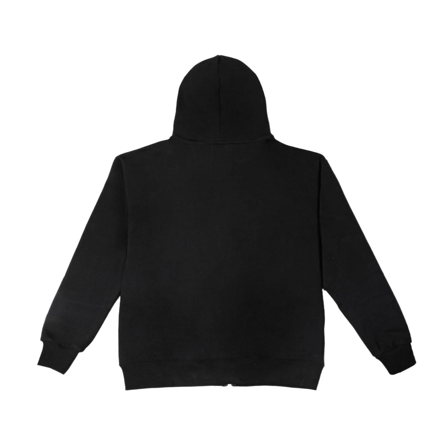 Black zip hoodie with patch